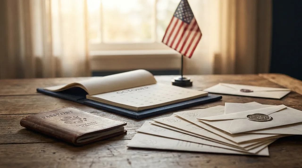 A U.S. passport, a calendar and immigration documents — the timeline for a green card in Florida