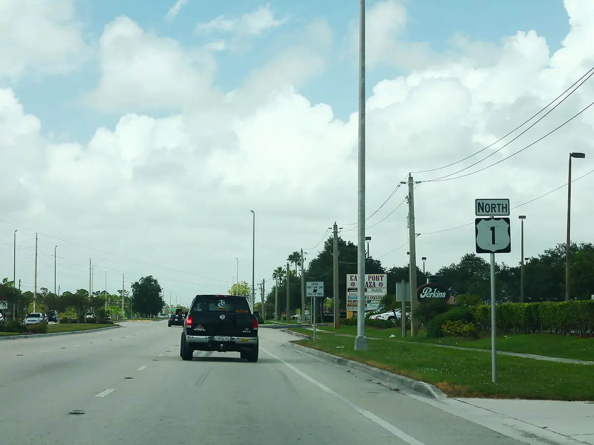 U.S. 1 northbound in Port St. Lucie approaching Port St. Lucie Boulevard