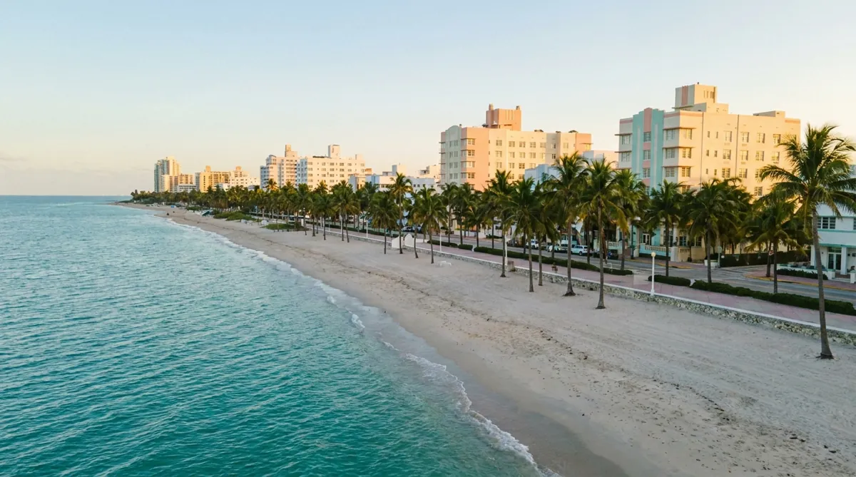 South Florida beach and coastline at golden hour
